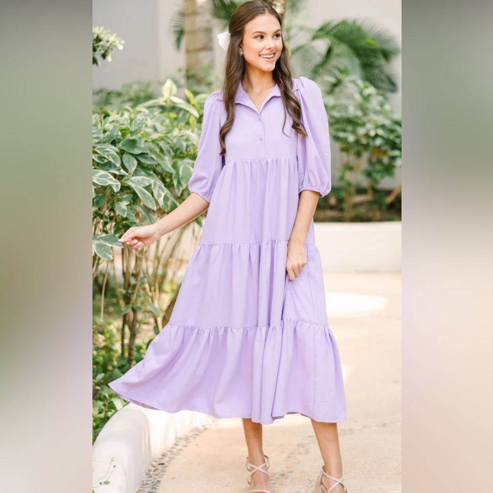 A loves A Elegant Lavender Maxi Dress small $190 Anthropologie